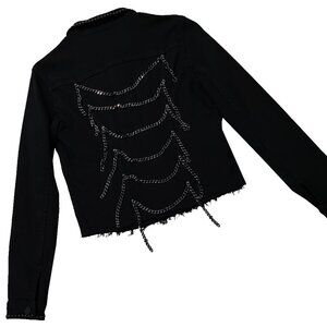 Hematite Chains Women's Black Denim Jacket